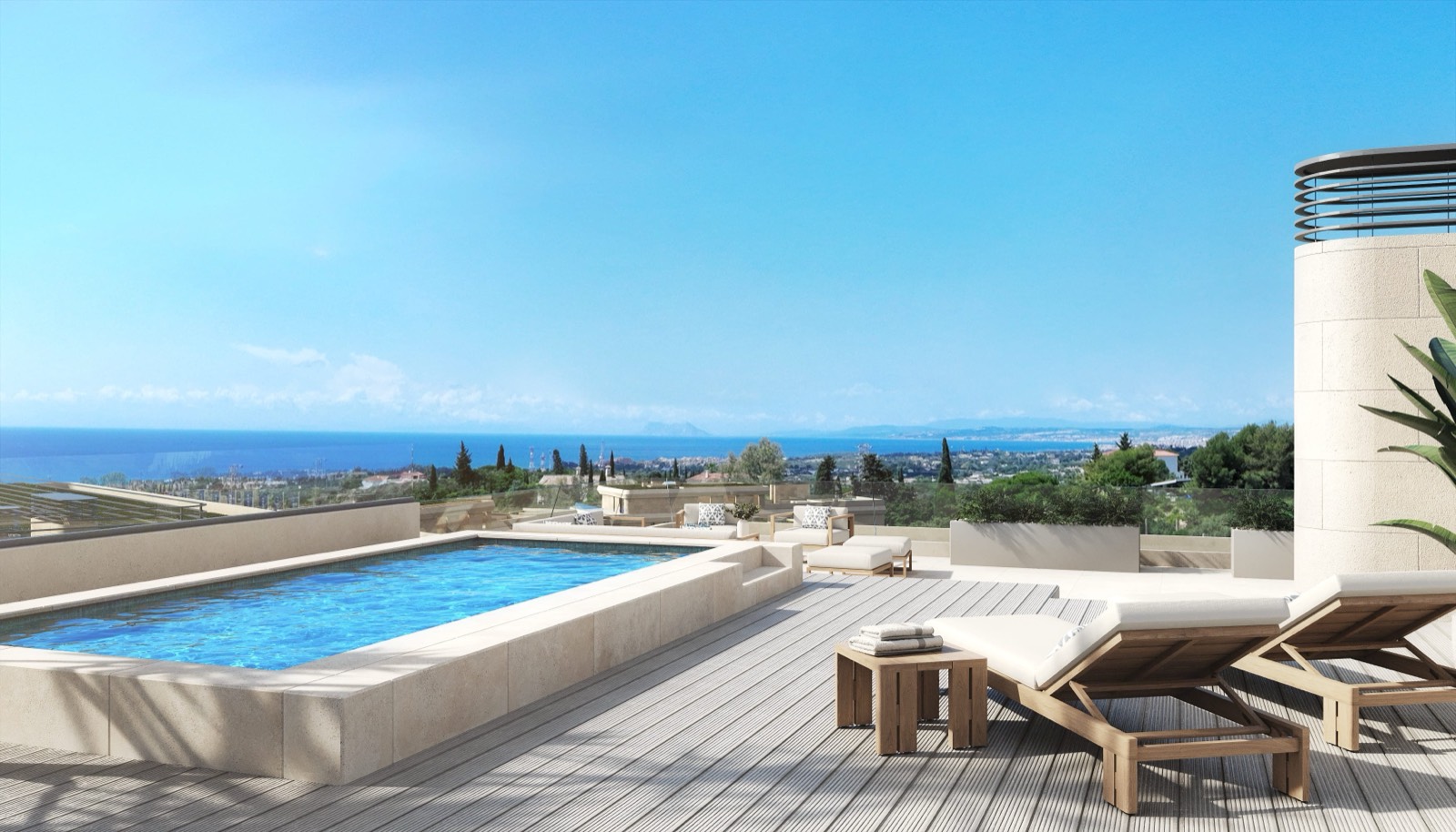 Terrace with sea views at Australy, Estepona