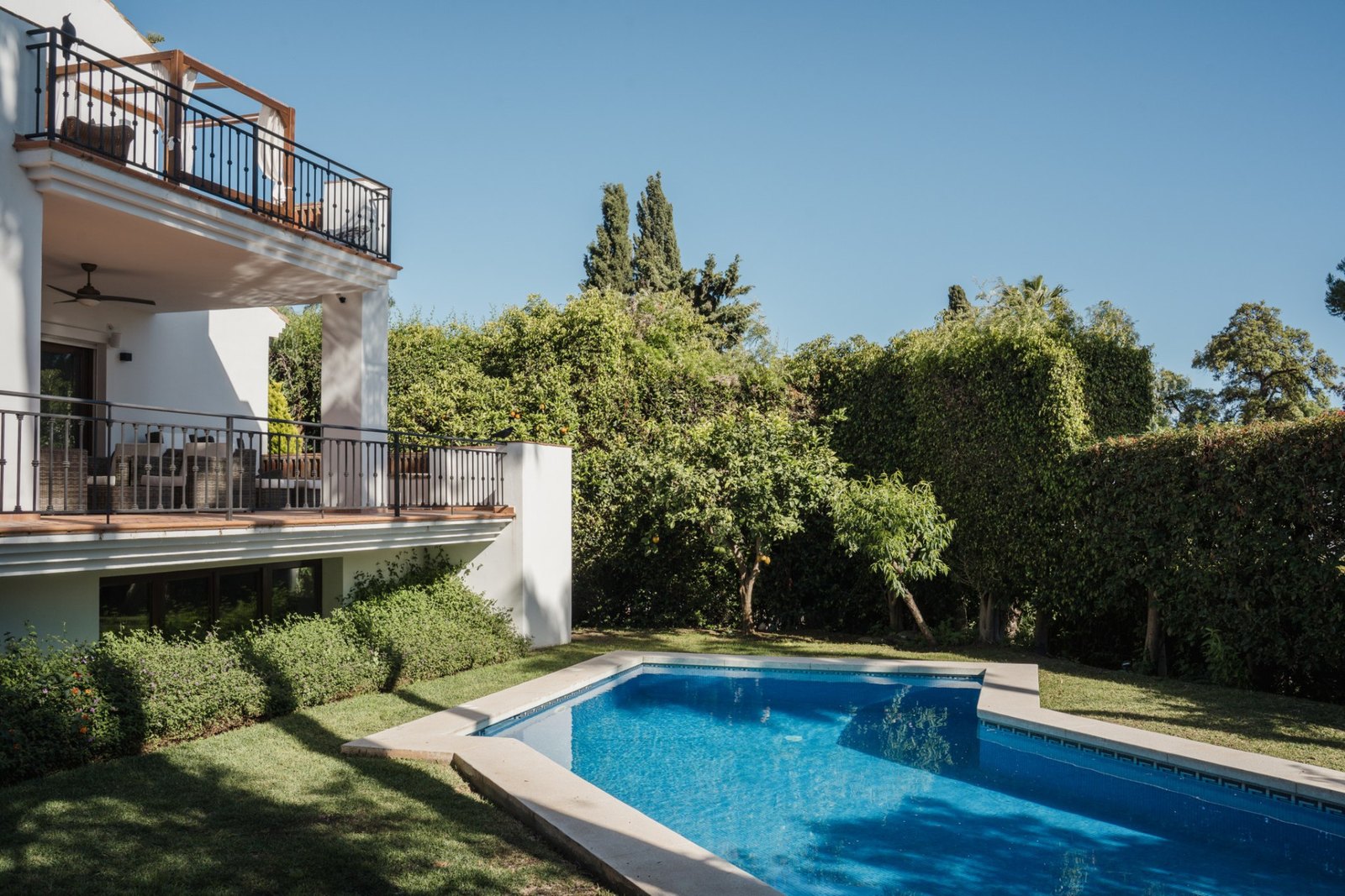 Pool, terrace and garden of a house in El Rosario, Marbella