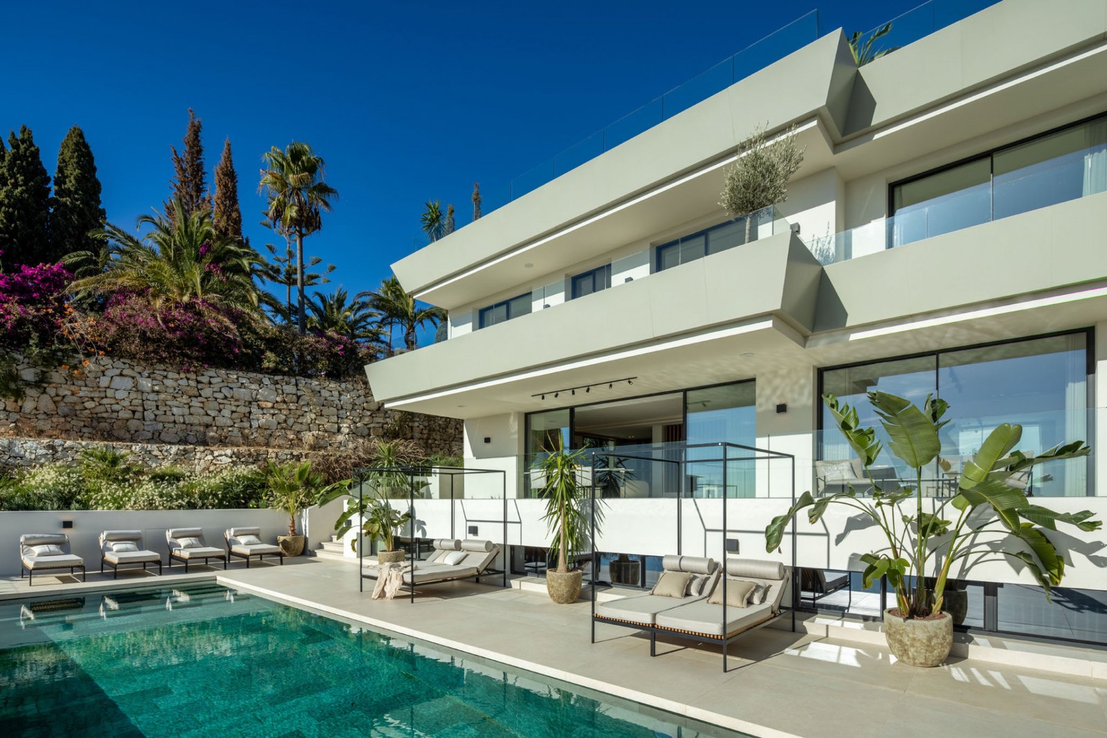 Pool, terrace and garden of a house at Elviria, Marbella