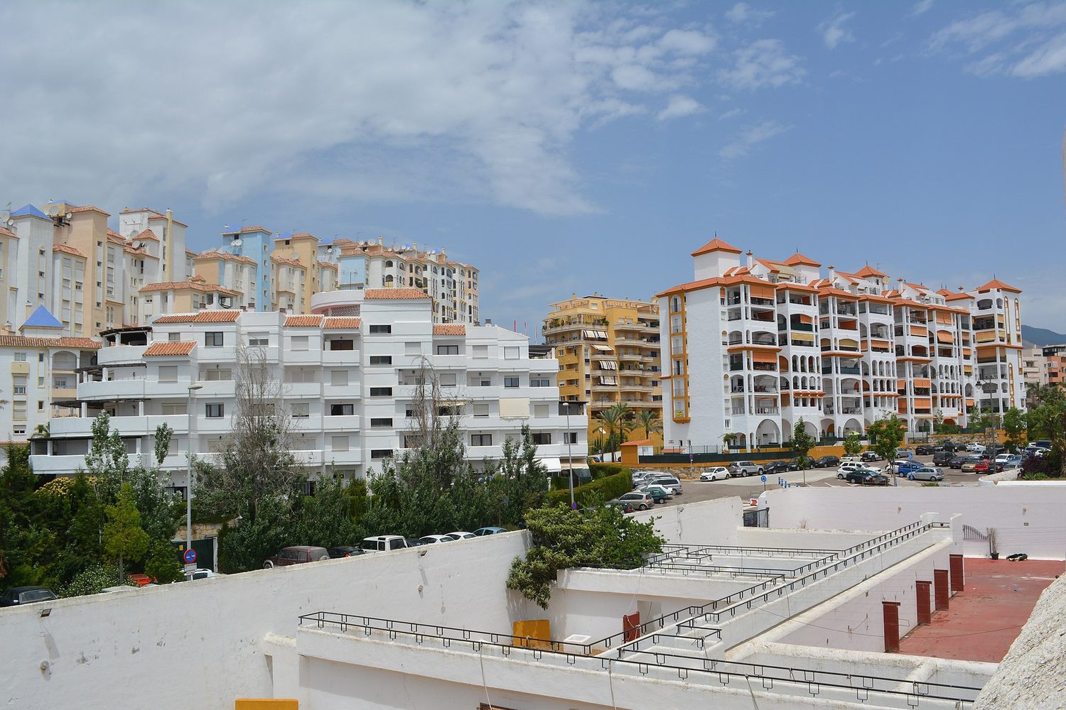 Apartment blocks in the newer part of Estepona, where most Estepona IBI receipts are issued