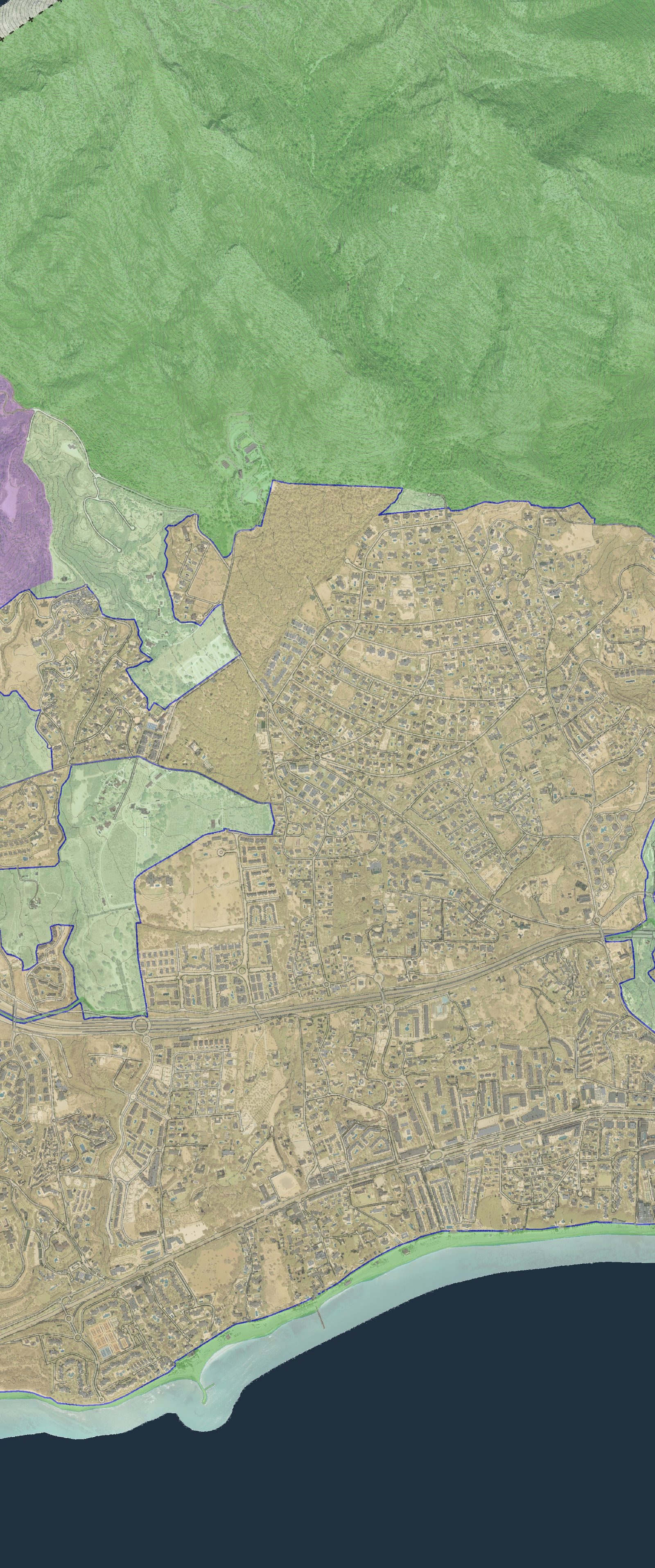 PGOM sheet O.01, classes and categories of land, the Golden Mile to La Concha. Source: SITMA, Ayuntamiento de Marbella