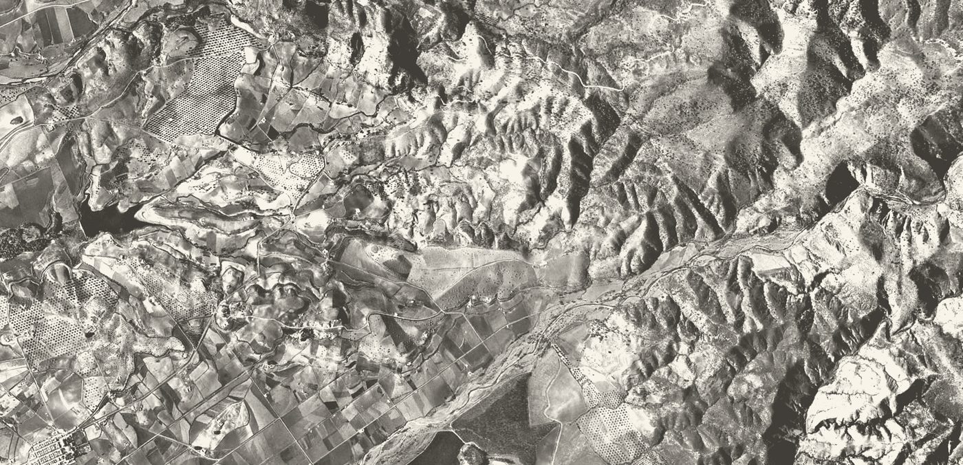 The La Quinta valley in 1956, field boundaries and the road up to Ronda