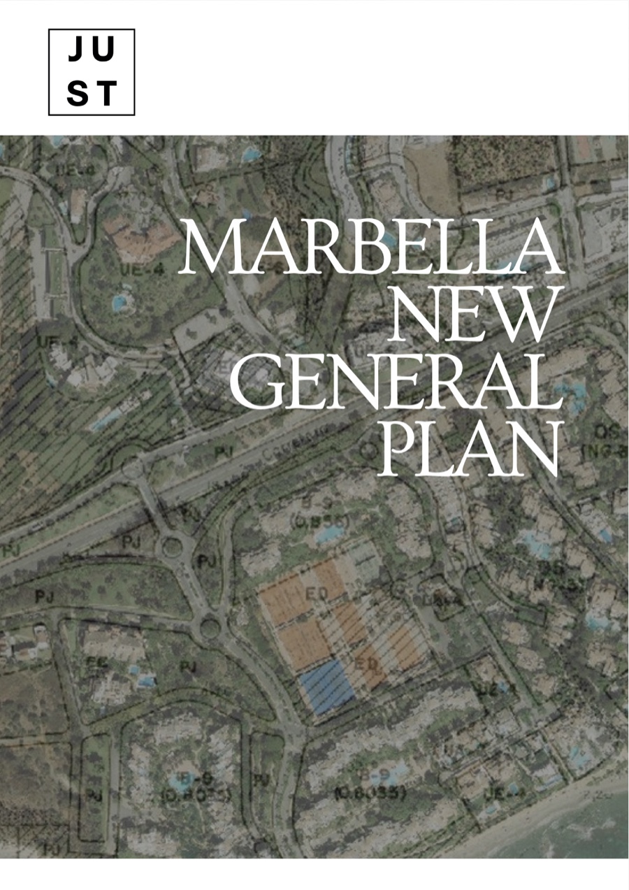 Marbella PGOM guide cover, JUST Real Estate published guide to the new general plan