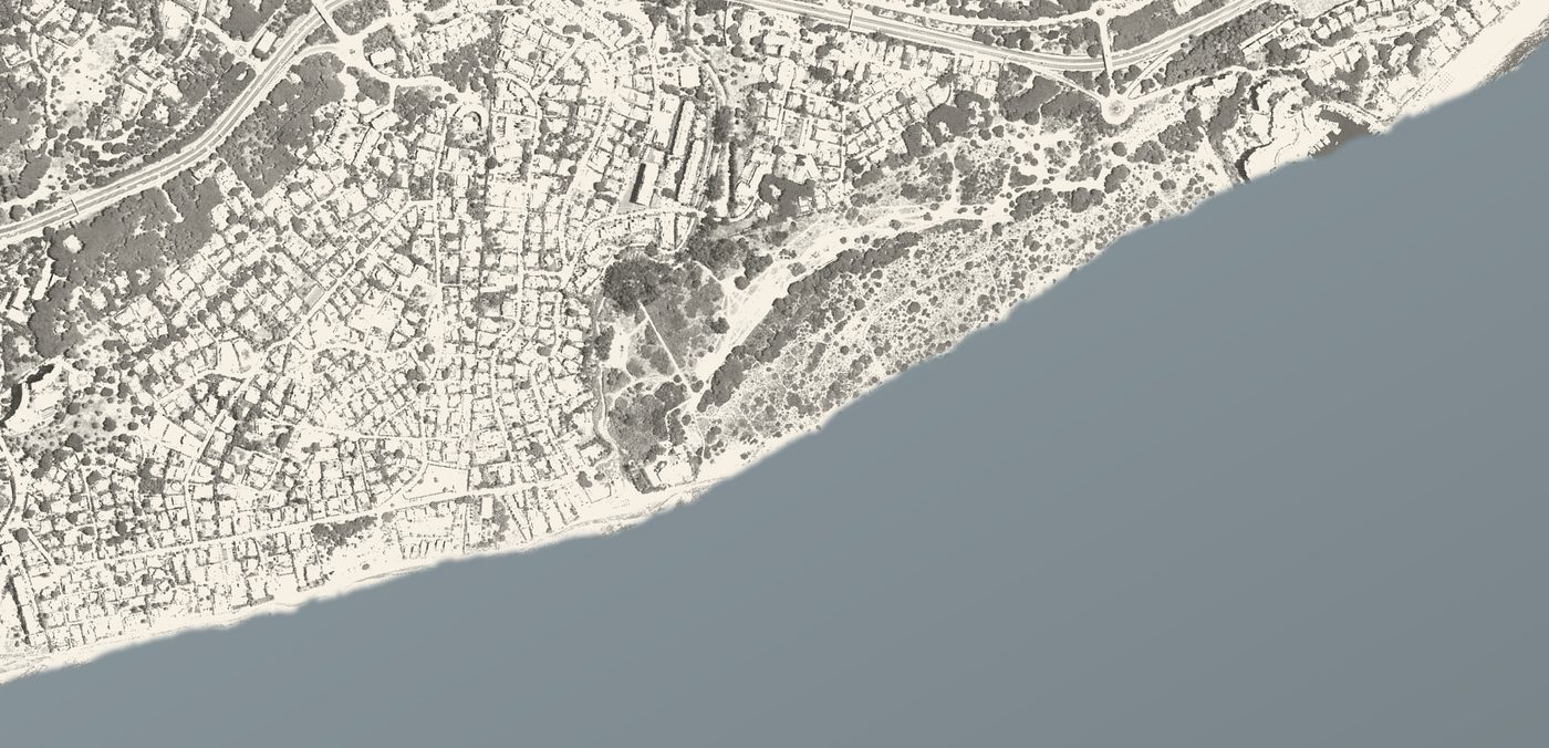 The same frame of the Marbesa coast today