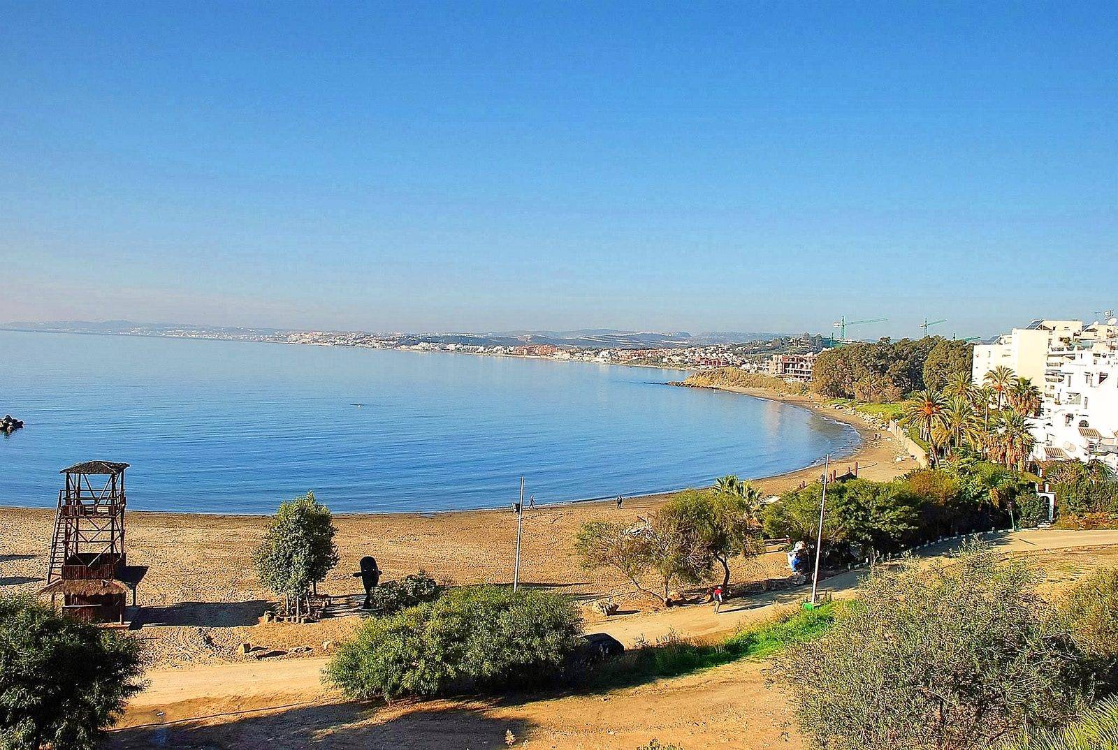 Playa del Cristo cove in Estepona, the beach beside the Estepona hotel development plot