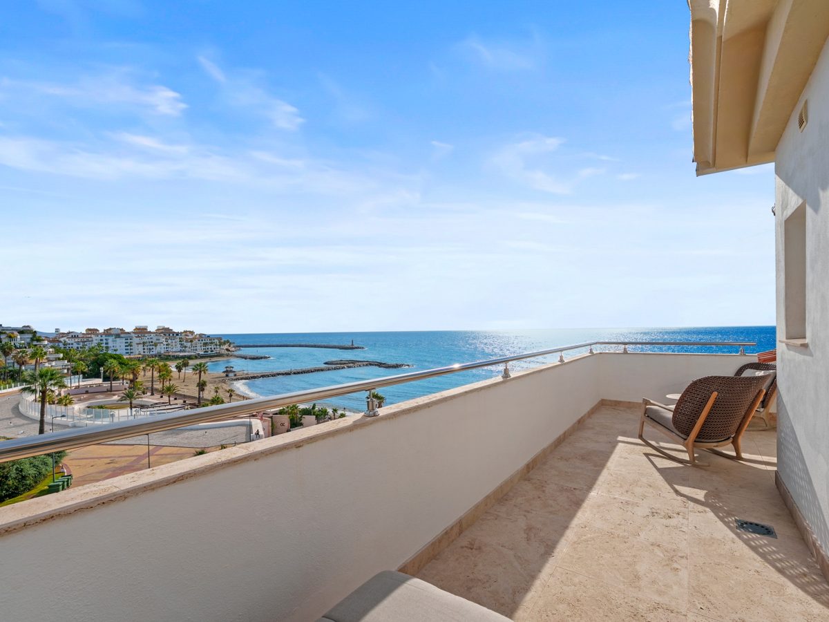 A terrace in Puerto Banús looking along the coast