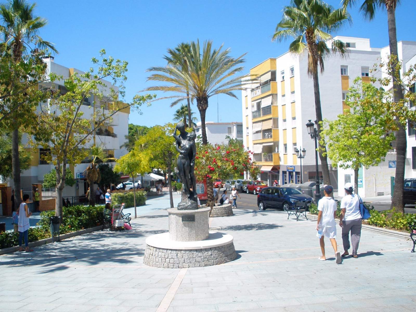 Residential blocks around a pedestrianised square in San Pedro Alcántara, Marbella