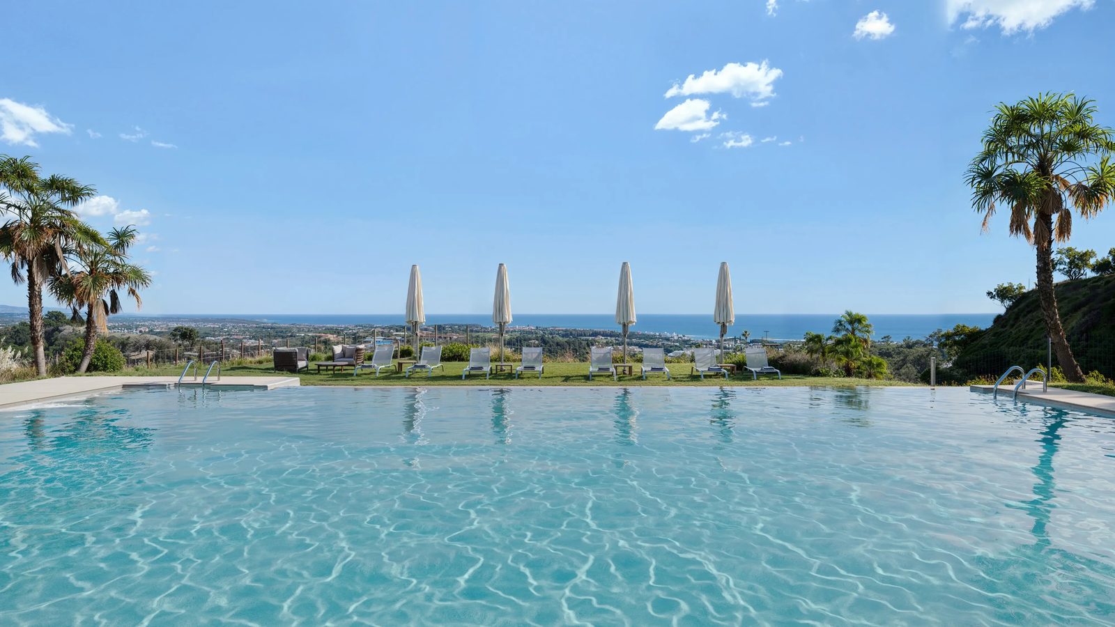 Pool with sea view at Australy Thera, Estepona