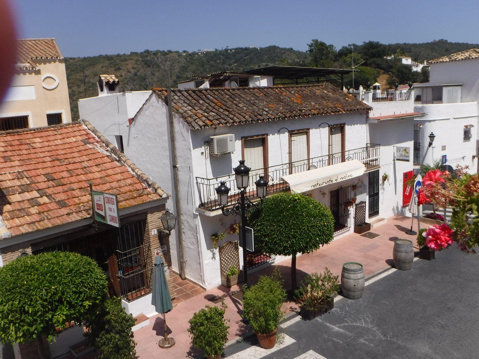 A restaurant street in Benahavís village