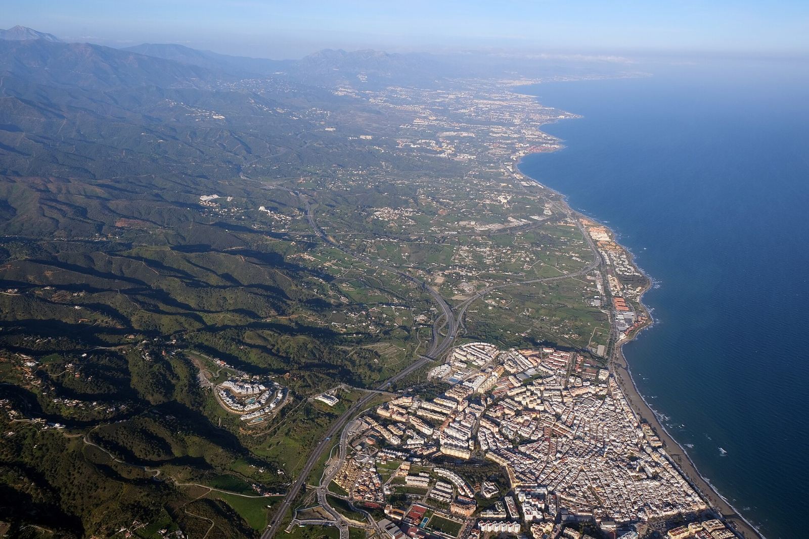 Aerial view of Estepona and the coast of the Costa del Sol