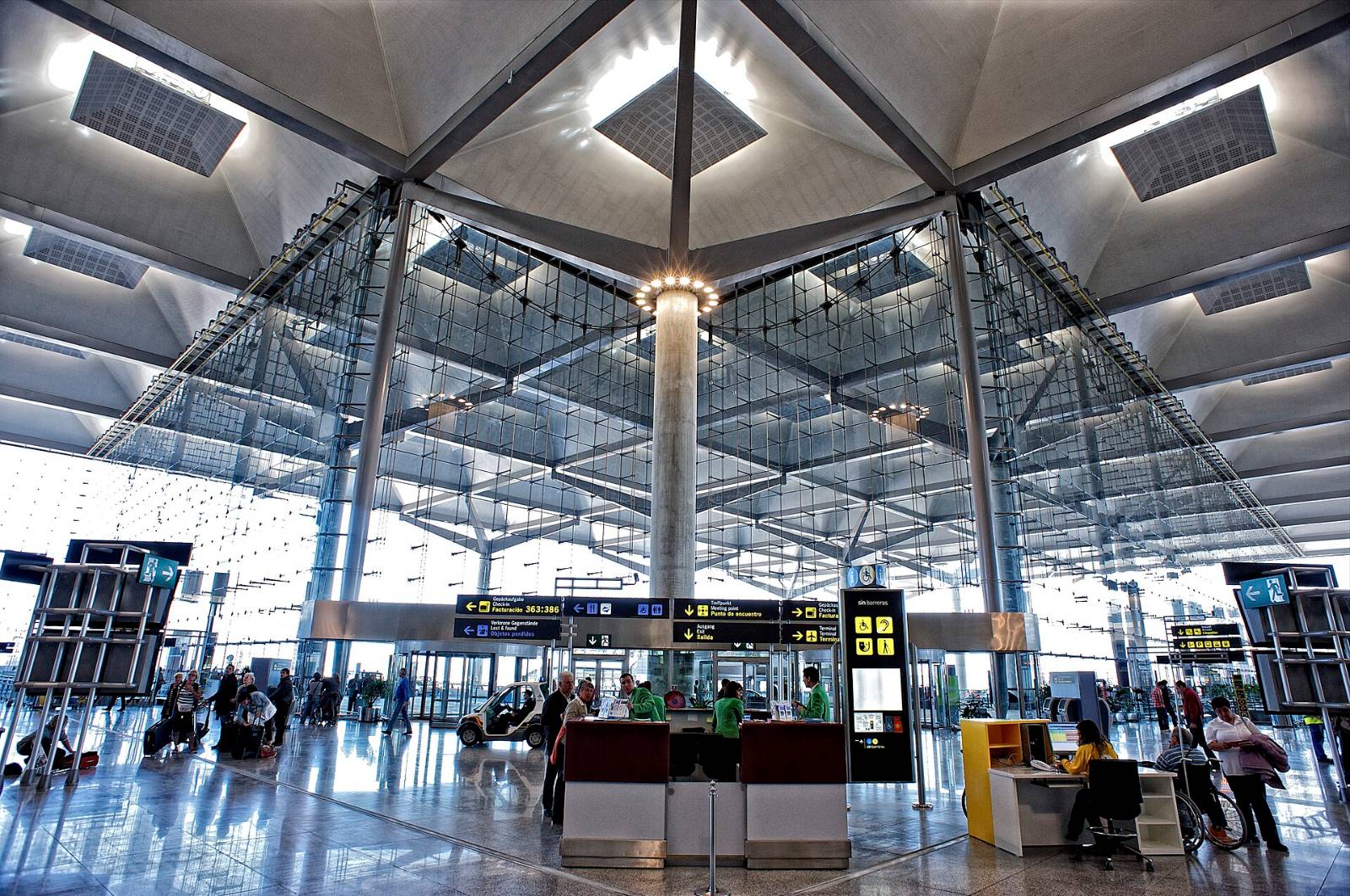 Terminal 3 arrivals hall at Málaga airport, where most international buyers begin a viewing trip