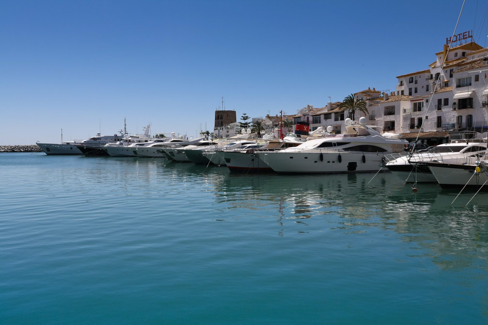 Superyachts berthed at Puerto Banús