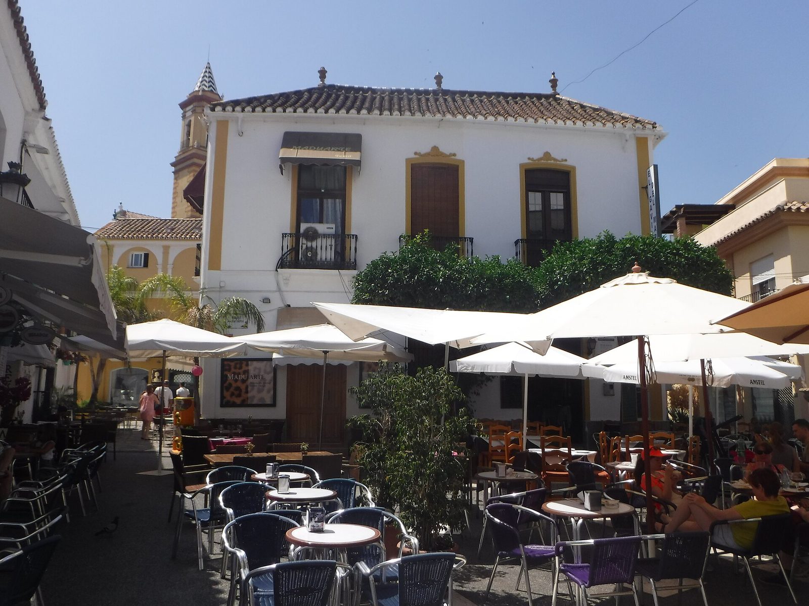 Plaza Dr Acre in Estepona's old town, a short walk from the Museo del Mar