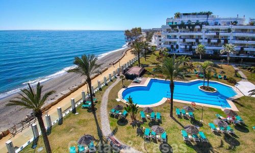 Luxury apartment with three bedrooms and front sea views on Marbella’s Golden Mile.